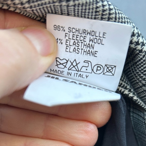 Jil Sander Houndstooth Plaid Wool Check Midi, size 36 - Picture 7 of 8